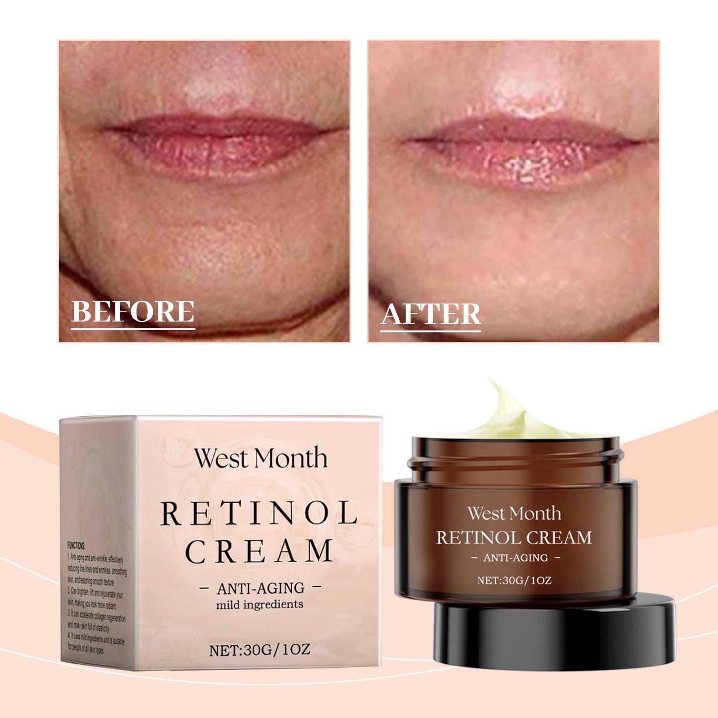 West&Month Retinol Firming Cream, Facial Moisturizing Retinol Arbutin Skin Care Cream