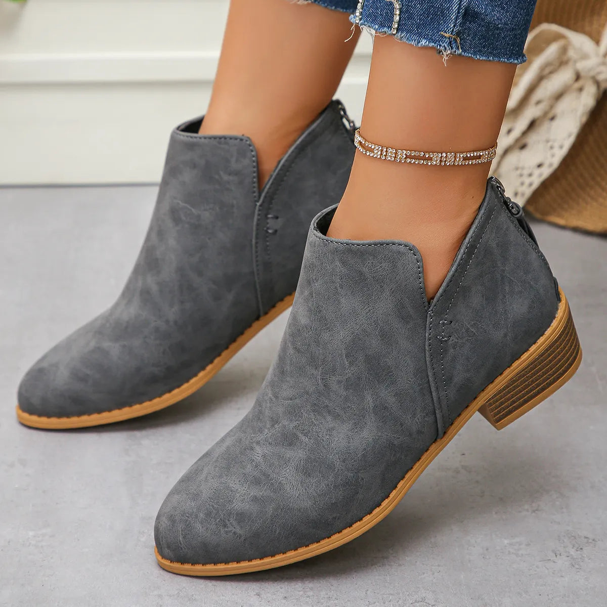 Classic Block Heel Ankle Boots