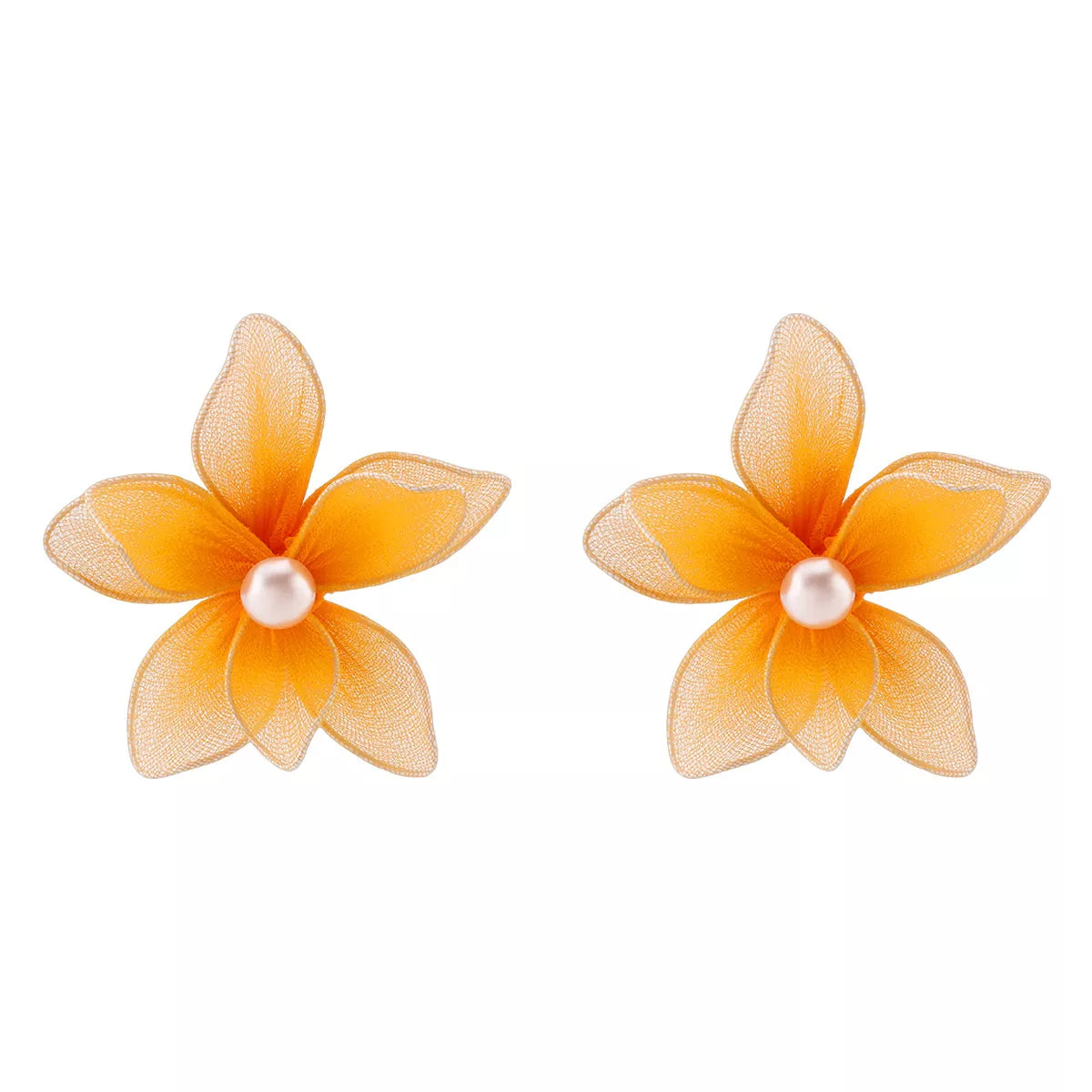 Flower Pearl Stud Earrings