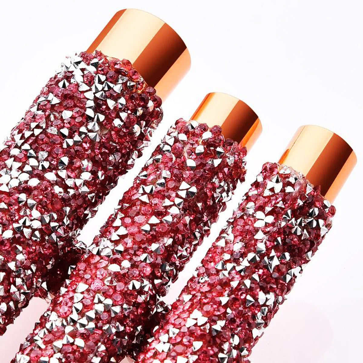 10Pcs Luxury Makeup Brush Set Diamond Rivet Handle Design Crystal Makeup Brush, For Face And Eye Makeup Brush Professional Foundation Concealer Eye Shadow Makeup Tool