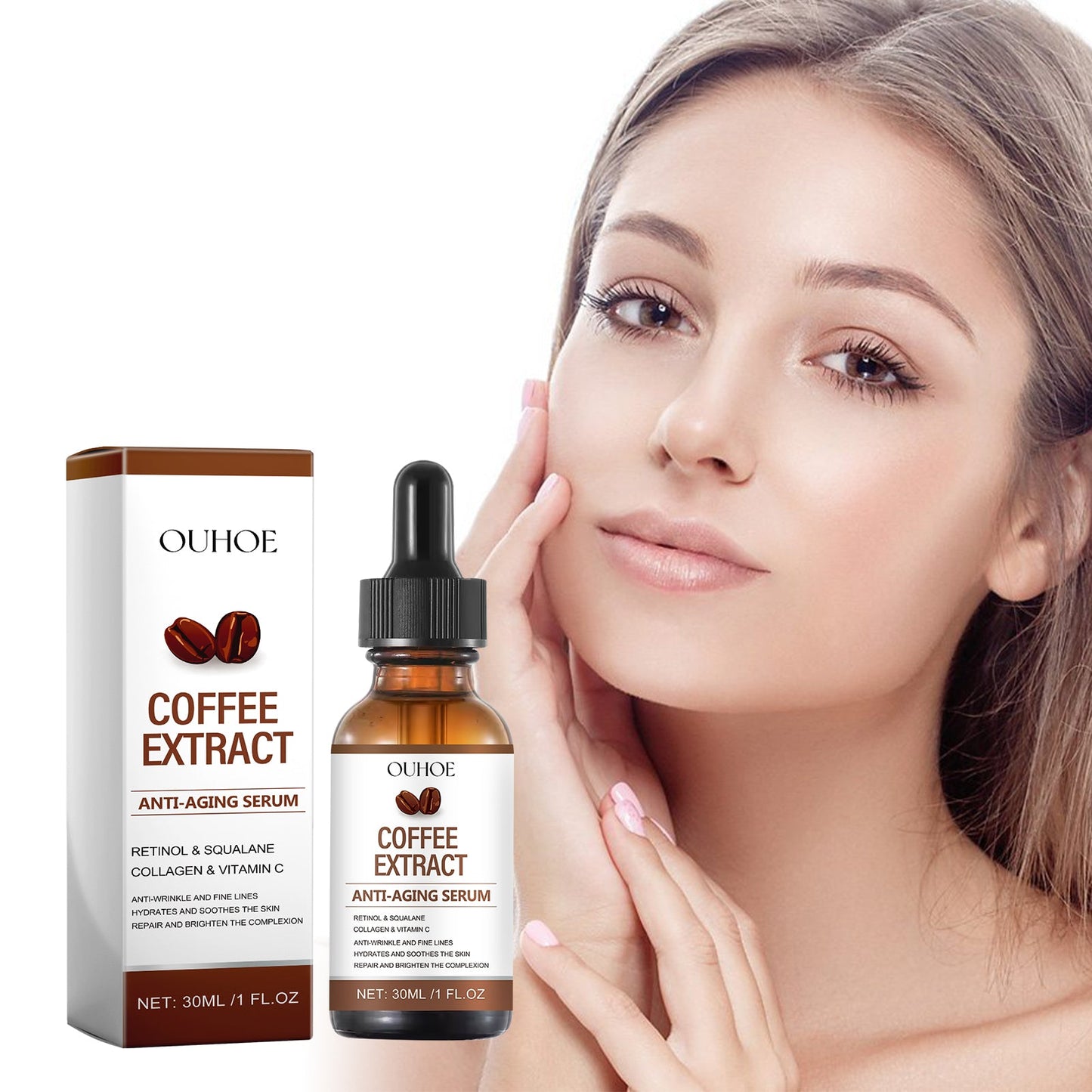 OUHOE Caffeine Face Anti-Wrinkle Serum,