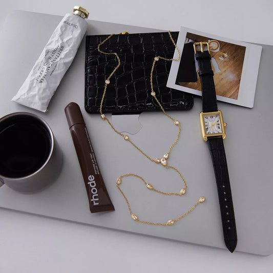 18K Gold-Plated Zircon Chain Necklace