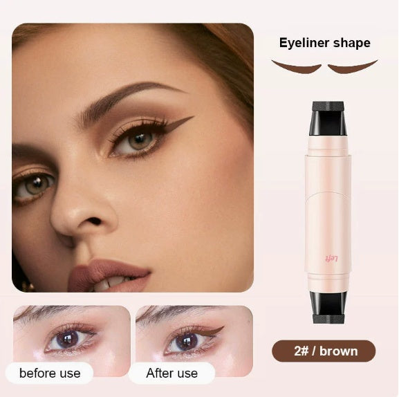 Waterproof Long-Lasting All-in-One Liquid Eyeliner, Double-Ended Stamp Eyeliner For Eye Makeup