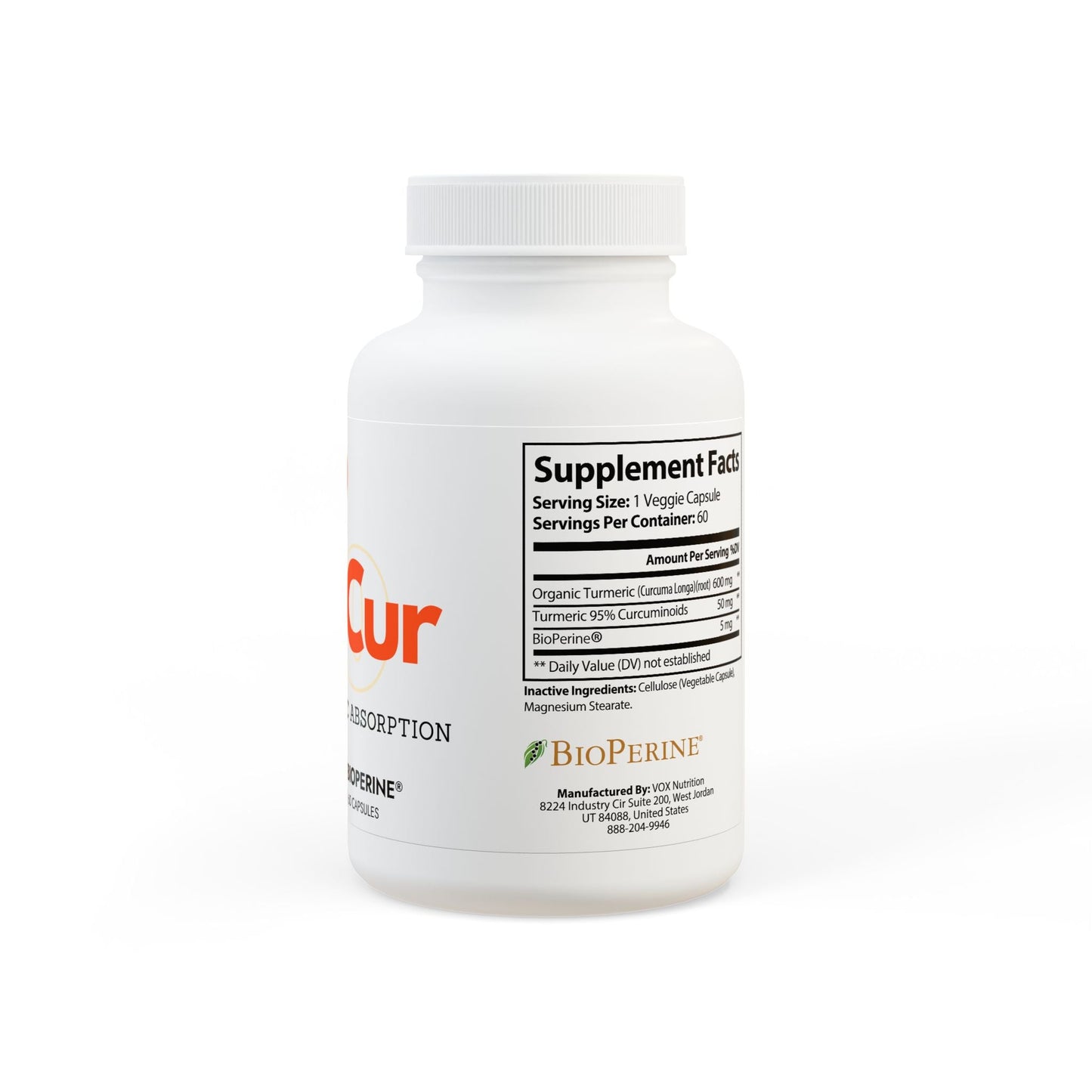 PureCur Turmeric with Black Pepper Fruit Extract Supplement (60 Capsules)