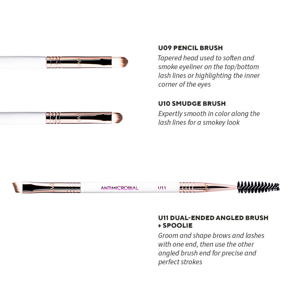 Pro Antimicrobial Dual Angled + Spoolie Brush U11