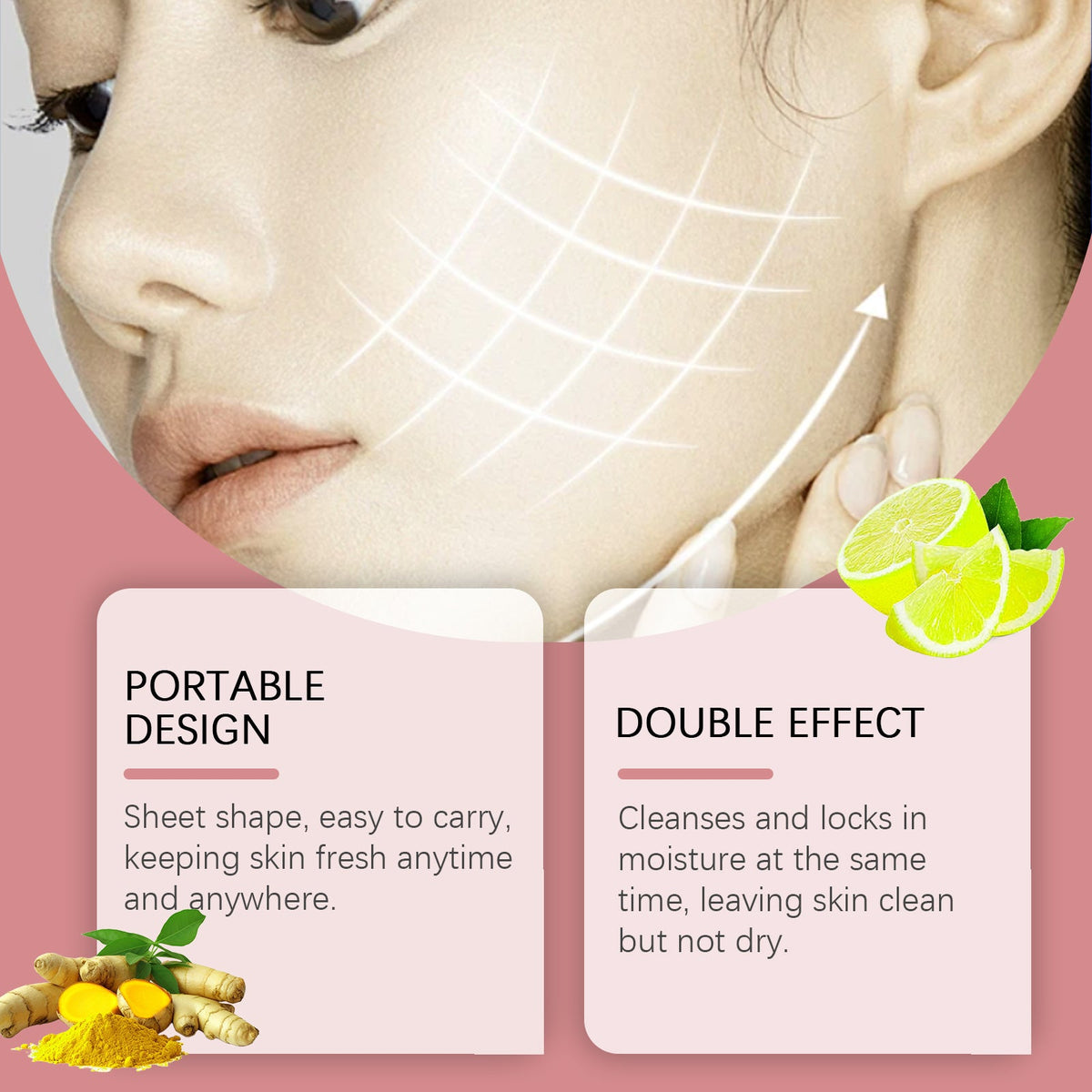 Jaysuing Turmeric Glycolic Acid Cleansing Pads, Hydrating Brightening Exfoliating Cotton Pads To Refine Pores & Smooth Rough Skin For Daily Facial Care