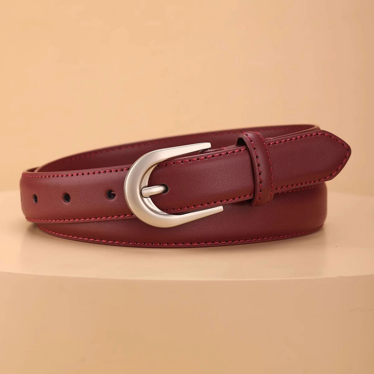 Adjustable Fit Buckle Leather Belt
