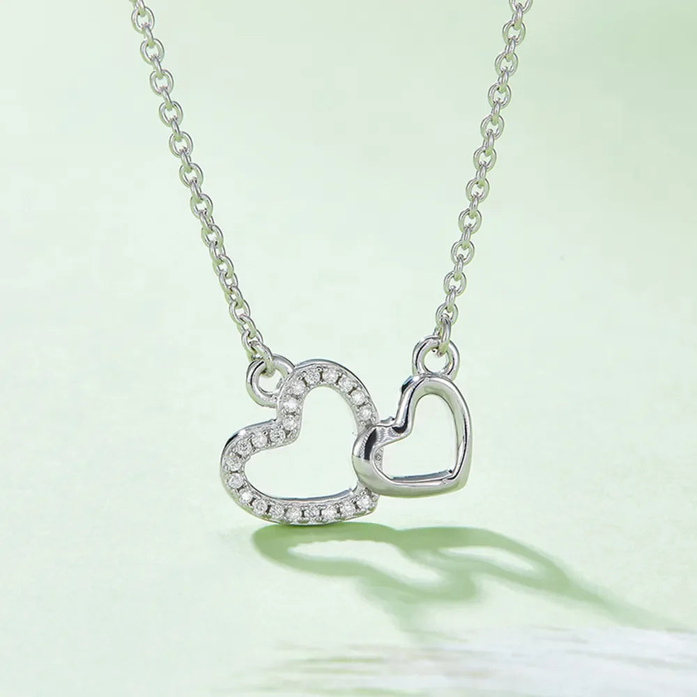 Moissanite 925 Sterling Silver Heart Necklace