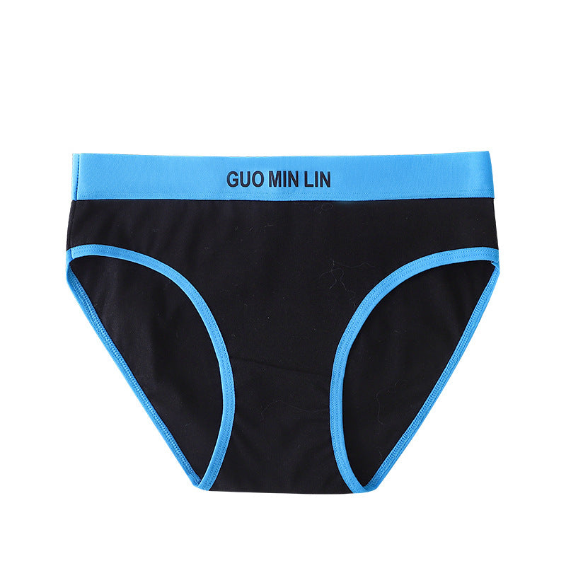 Cotton Women's Sports Mid-waist Letter Breathable Panties