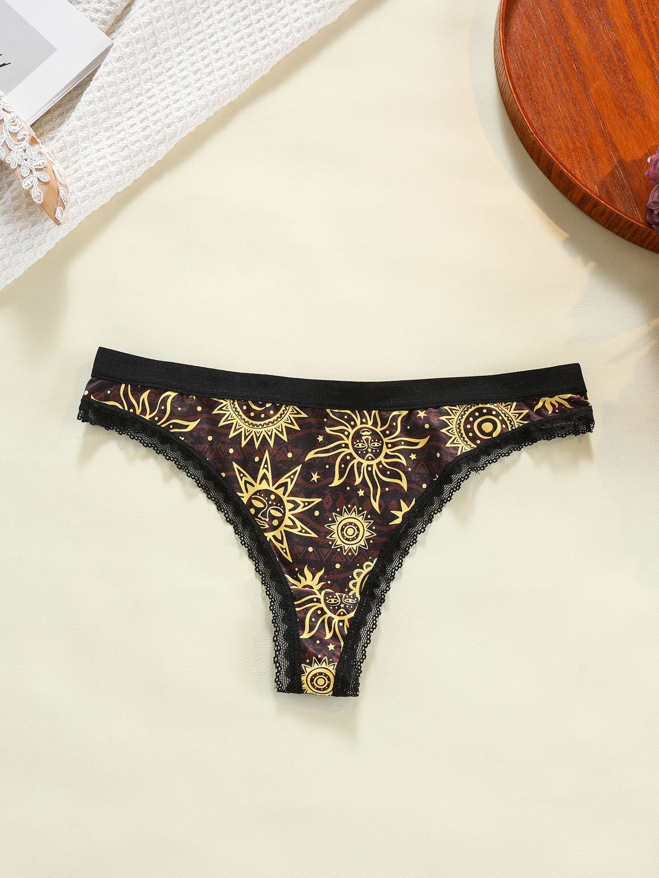 Plus-size Lace-trimmed Low-rise Seamless Floral-print Womens Panties