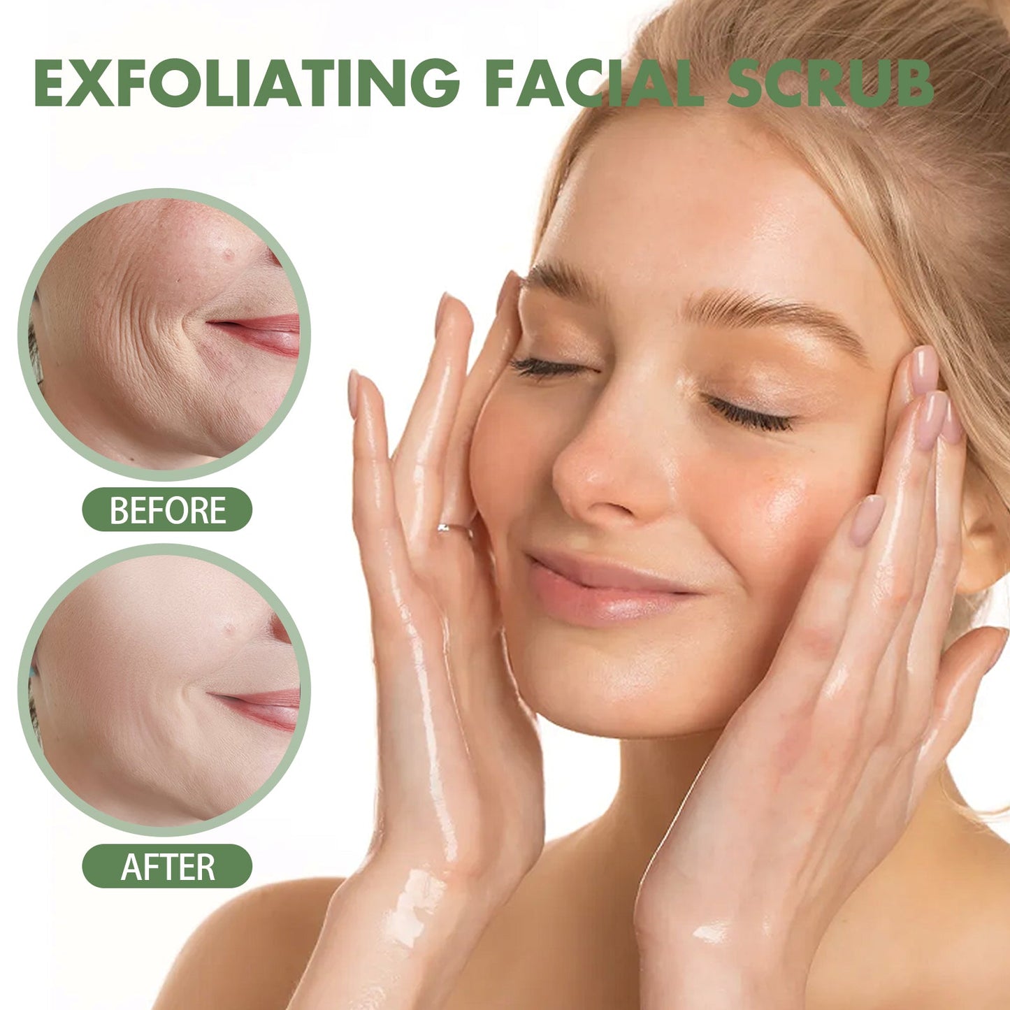 Hoygi Exfoliating Facial Scrub, Deep Cleaning Removes Impurities From Fine Lines Firming Delicate Refreshing Smooth Cream