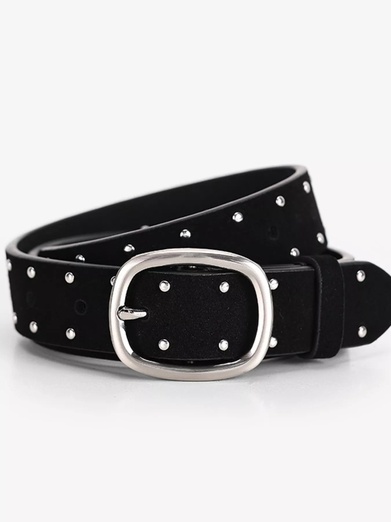 Studded Silver Buckle Belt
