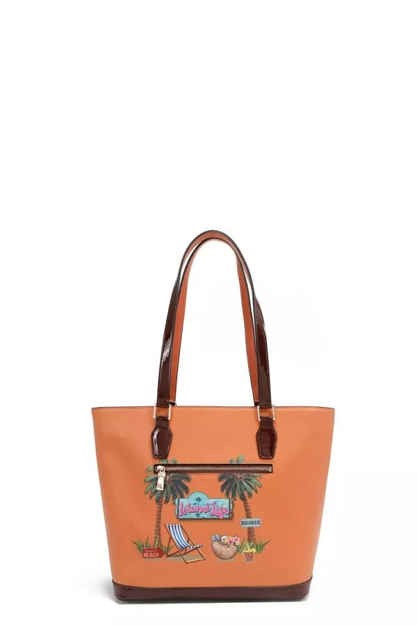 Nicole Lee USA Tropical Beach House Print Shopper Bag