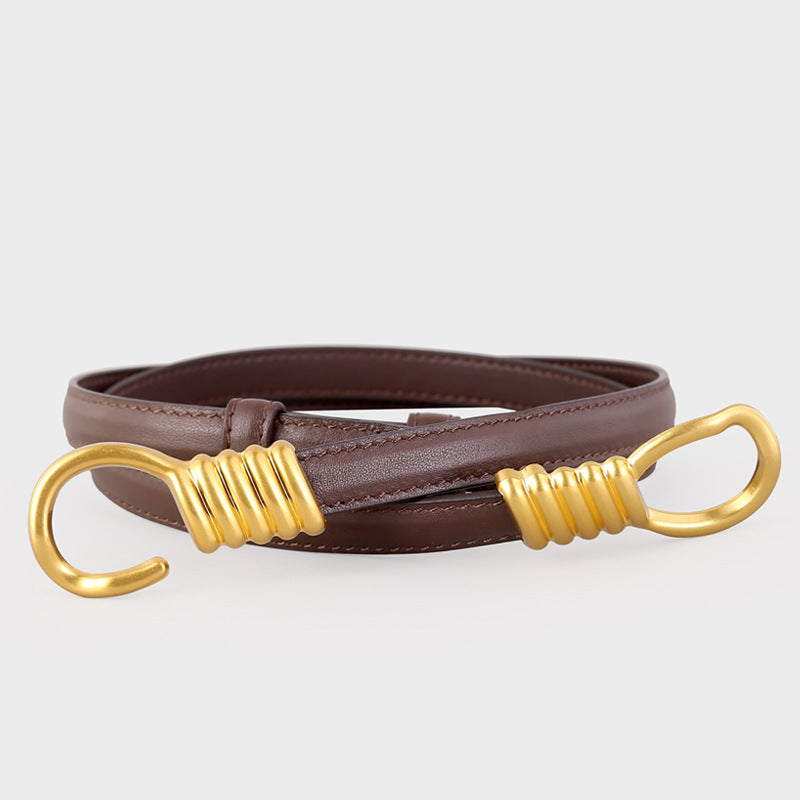 Hook Buckle Skinny Belt