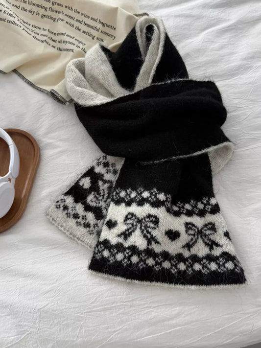 Warm Knitted Bowknot Scarf