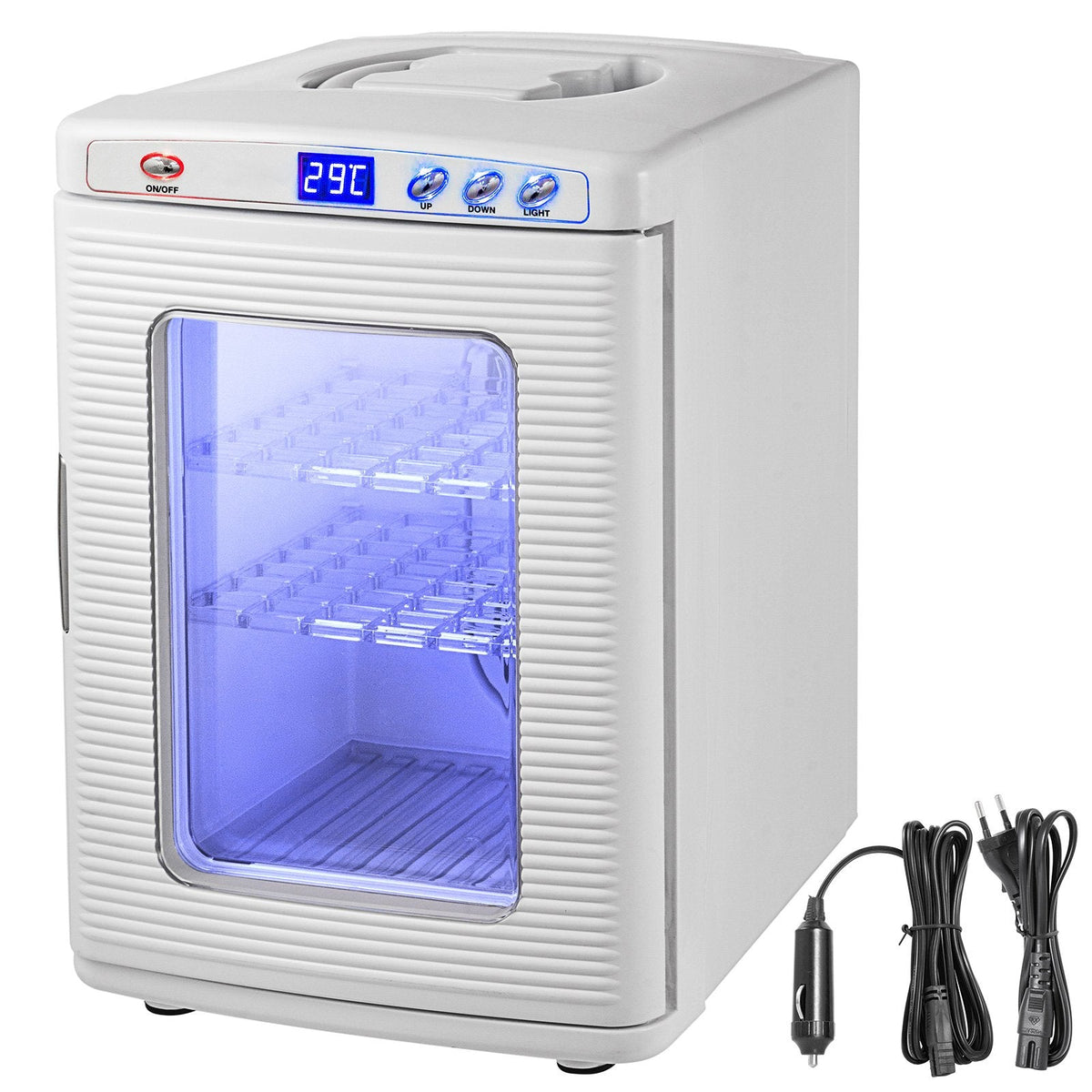 White Reptile Incubator 25L Scientific Lab Incubator Digital Incubator Cooling And Heating 5-42°C Reptile Egg Incubator 12V/110V Work For Small Reptiles