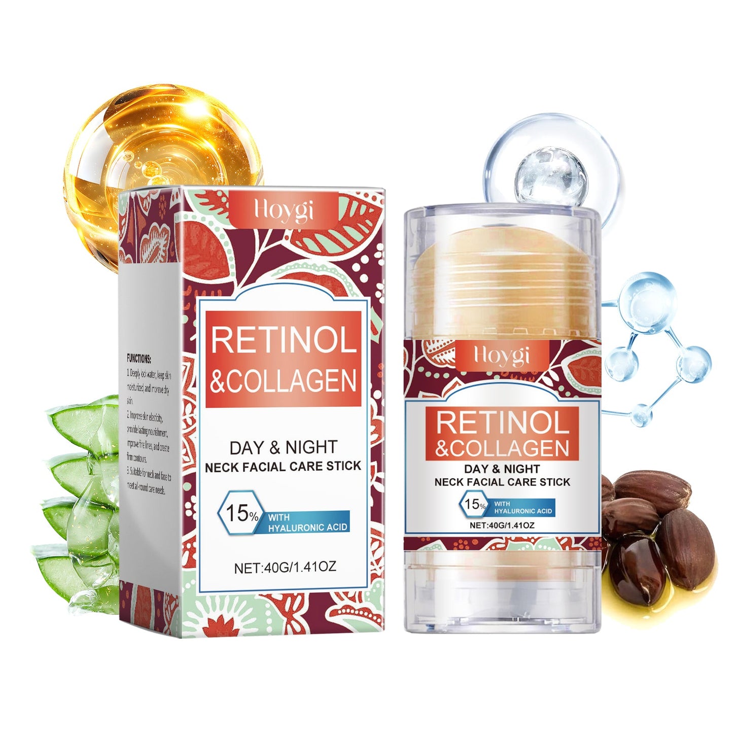 Hoygi Neck Facial Stick, Lightening Neck Lines, Brightening Skin, Hydrating And Firming Swan Neck Cream