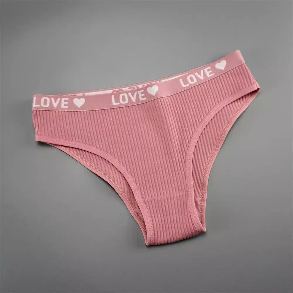 V-shaped Lady's Pure Cotton Ribbed Panties
