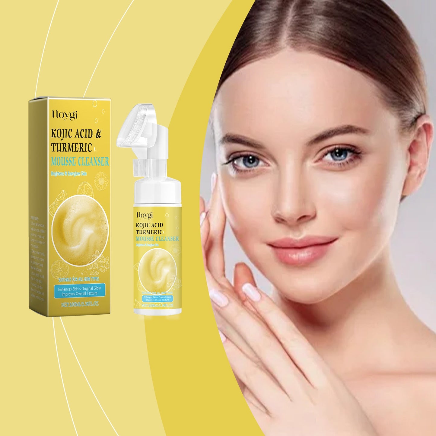Hoygi Turmeric Gentle Cleansing Cleanser Massage Moisturizing Clean Exfoliating Gentle Skin Care Cleanser