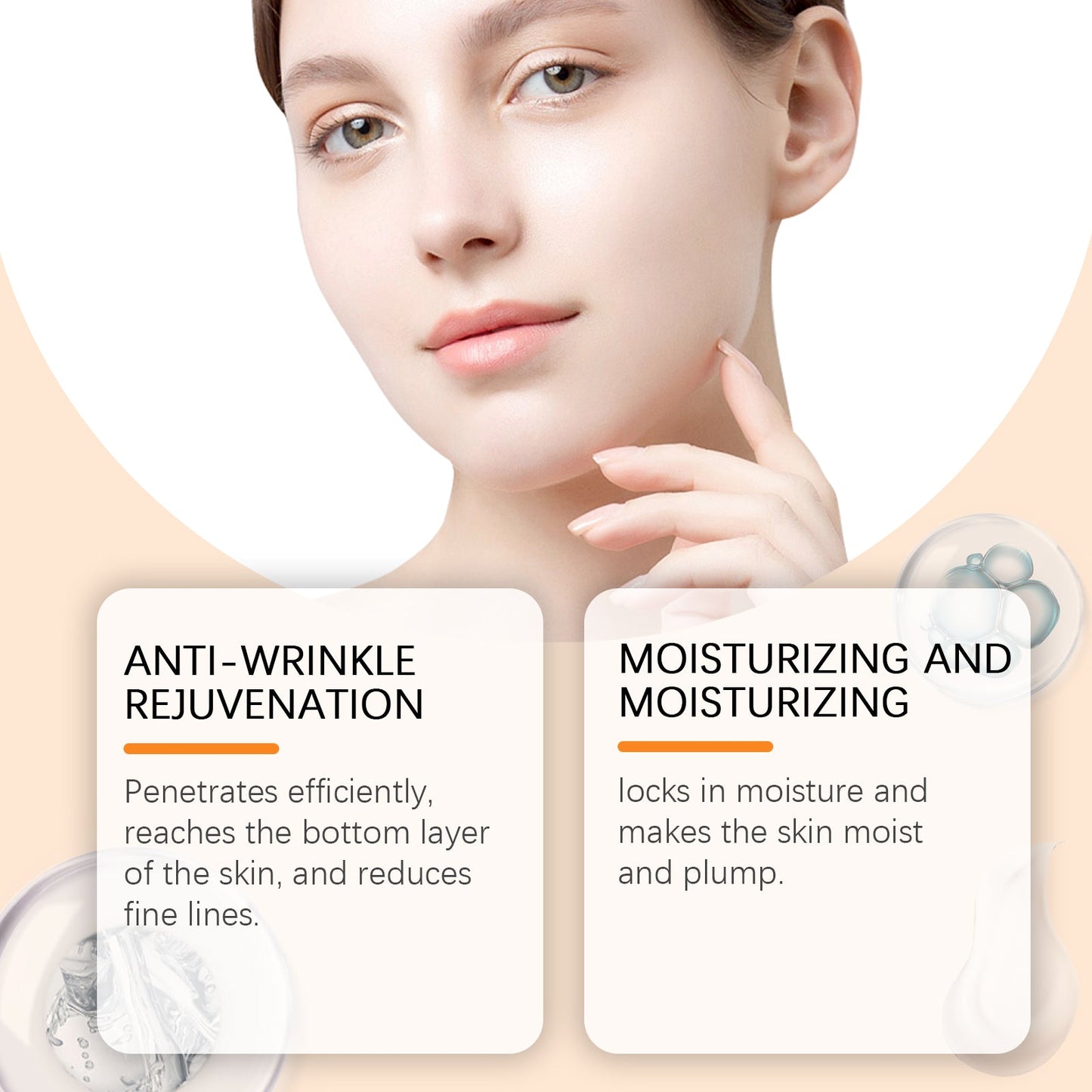 Hoygi Retinol Vitamin C Anti-Wrinkle Serum, Moisturizing Light Line Moisturizing Skin Care Facial Serum
