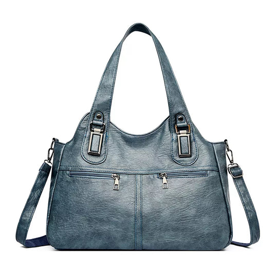 Vintage Style PU Leather Large Handbag