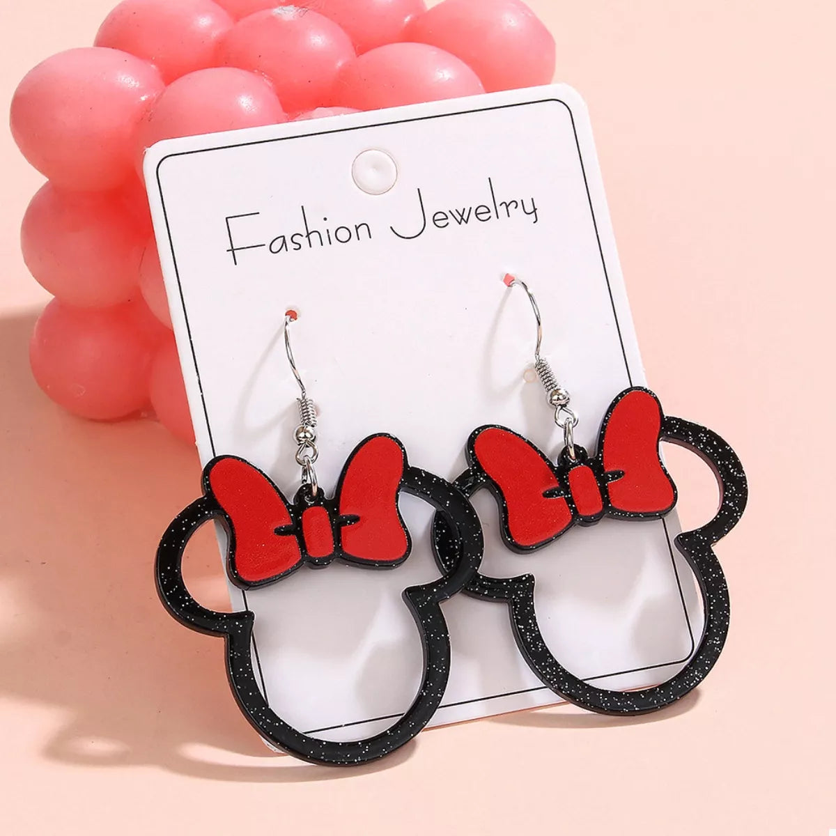 Mickey Mouse Bow Drop Earrings