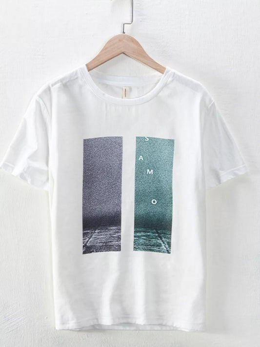 Men's Plus Size Round Neck Short Sleeve T-Shirt