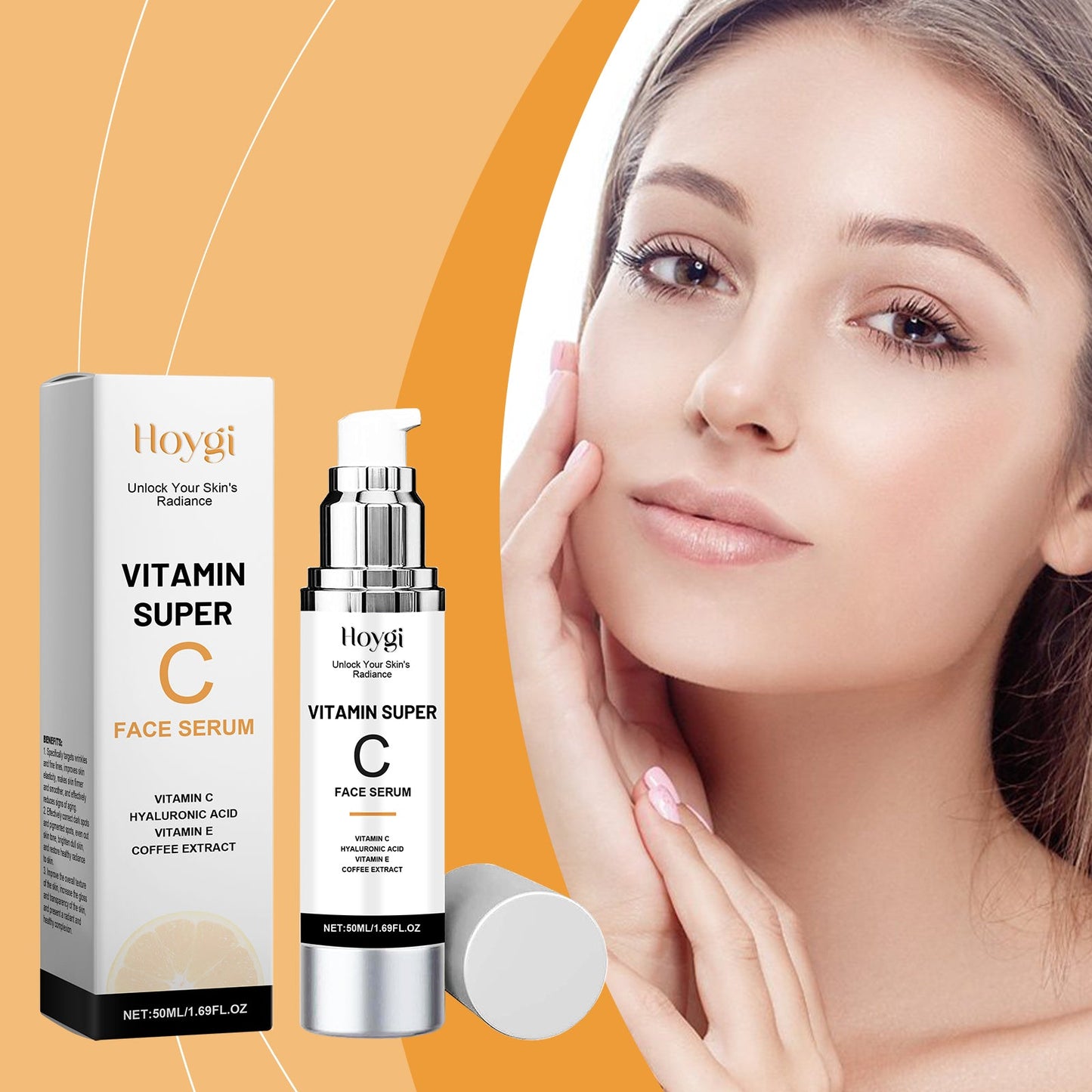 Hoygi Vitamin C Serum Hydrates Soft And Delicate Skin Moisturizing, Moisturizing And Brightening Face Serum