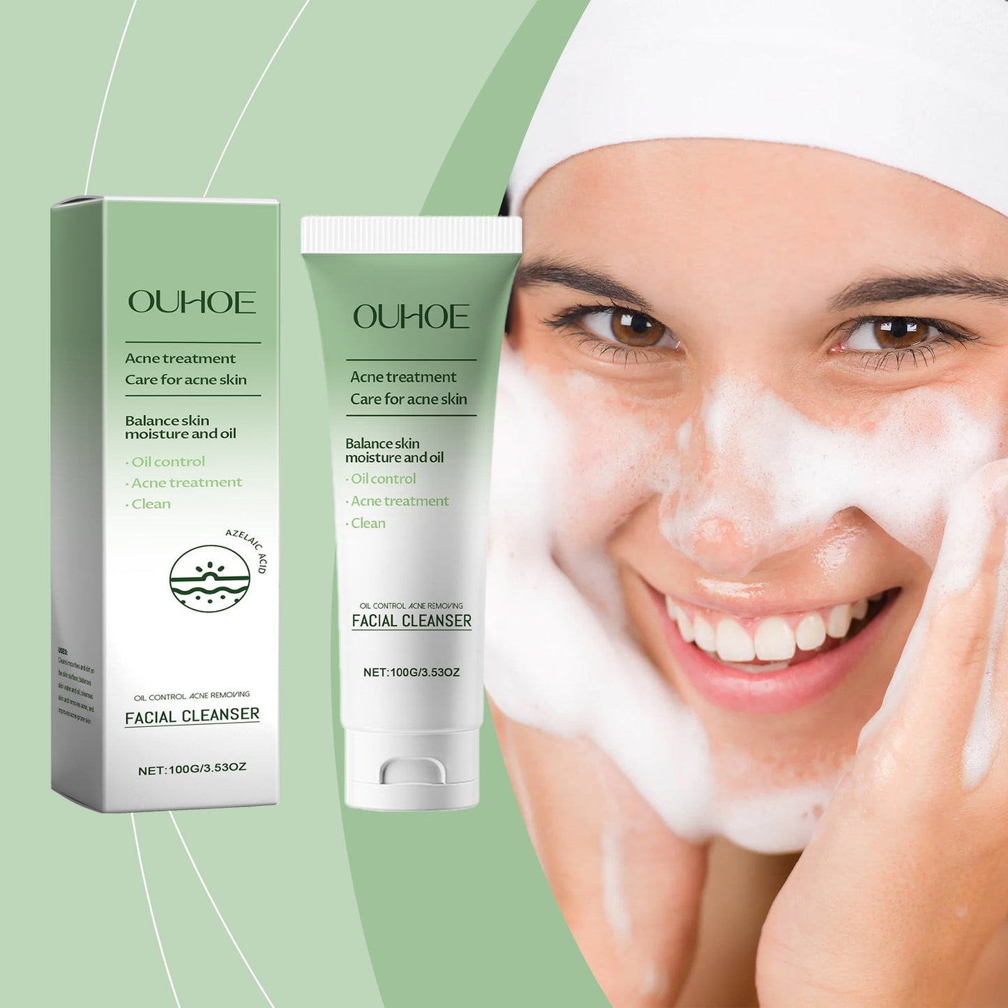 OUHOE Cleanser, Gently Cleanser Facial Skin Hydrating And Hydrating Refreshing Daily Skincare Beauty Cleanser