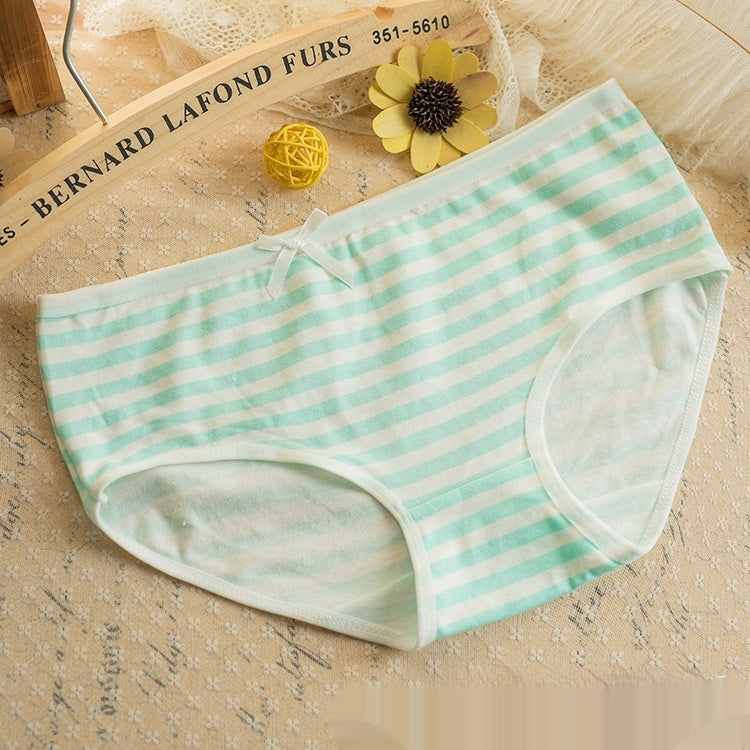 Striped Navy Style Bow Cute Women's Panties
