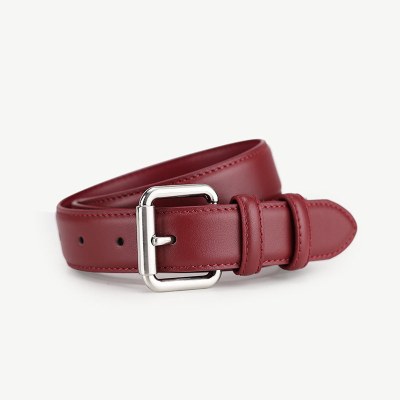Classic Leather Belt with Buckle