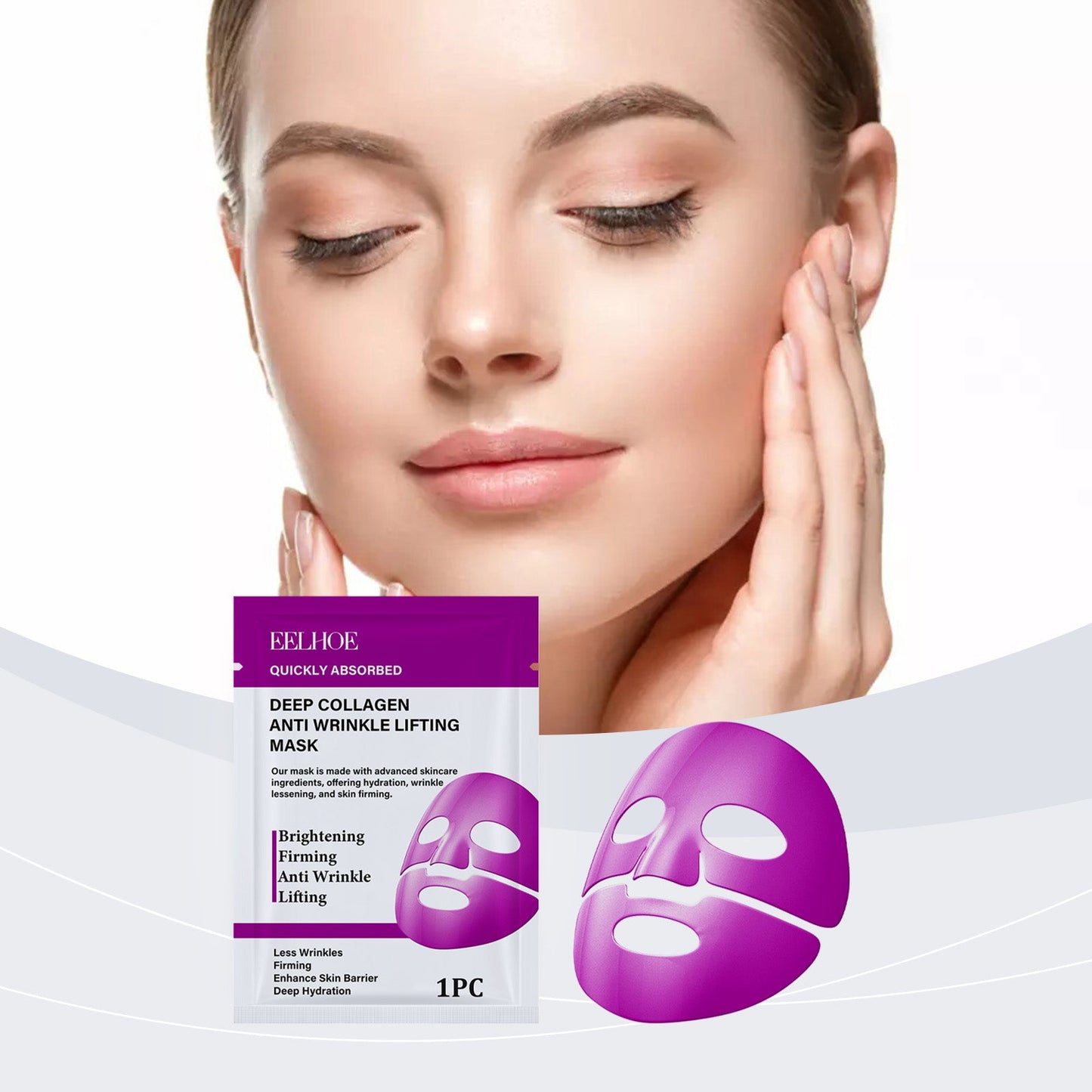 EELHOE Collagen Hydrating Mask (Bag) Gently Cares For Facial Skin. Hydrating And Moisturizing Care Mask