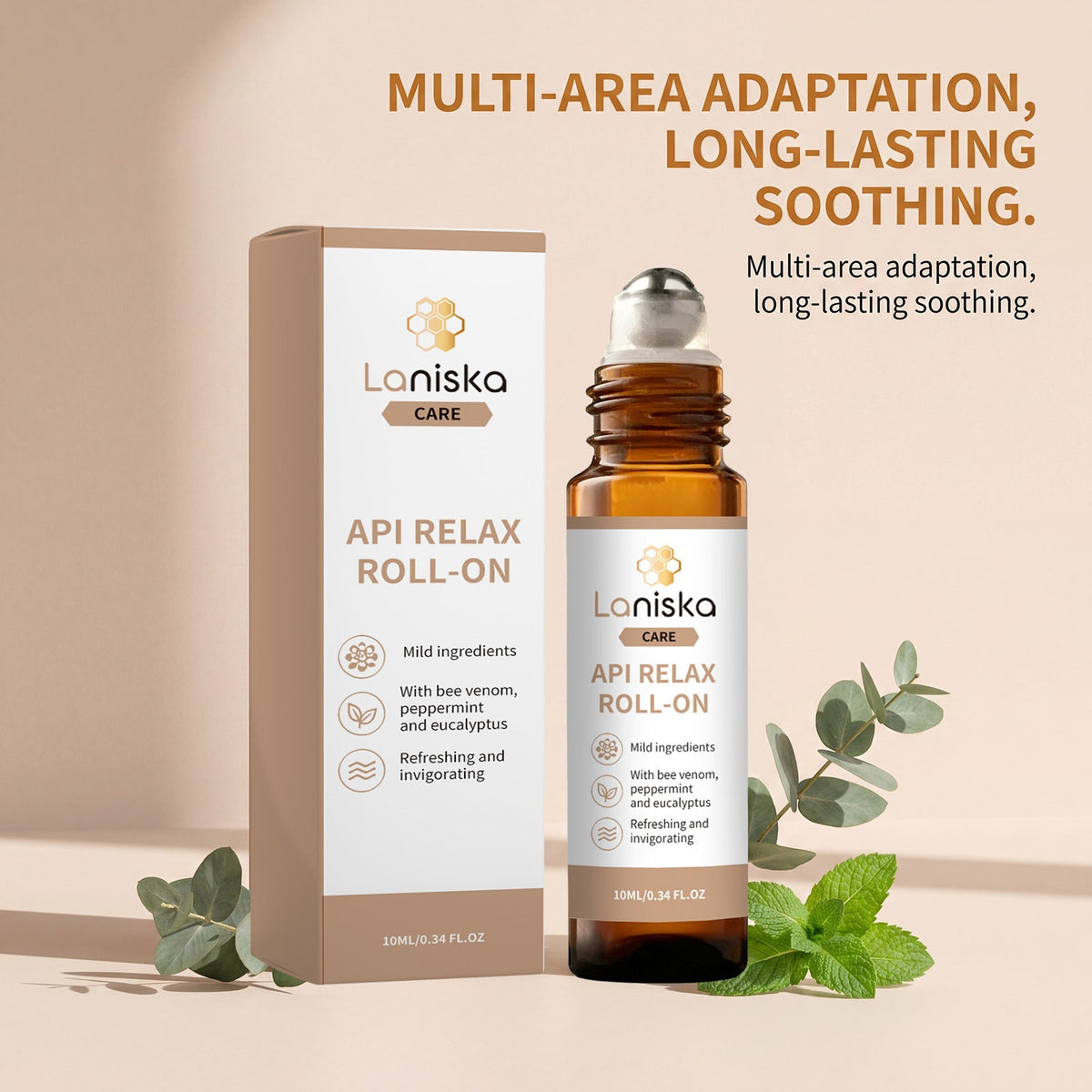 Laniska Relax Roll On Aromatherapy Oil, Mild Refreshing Non-Greasy Body Massage Roller Oil 10ml Travel Size