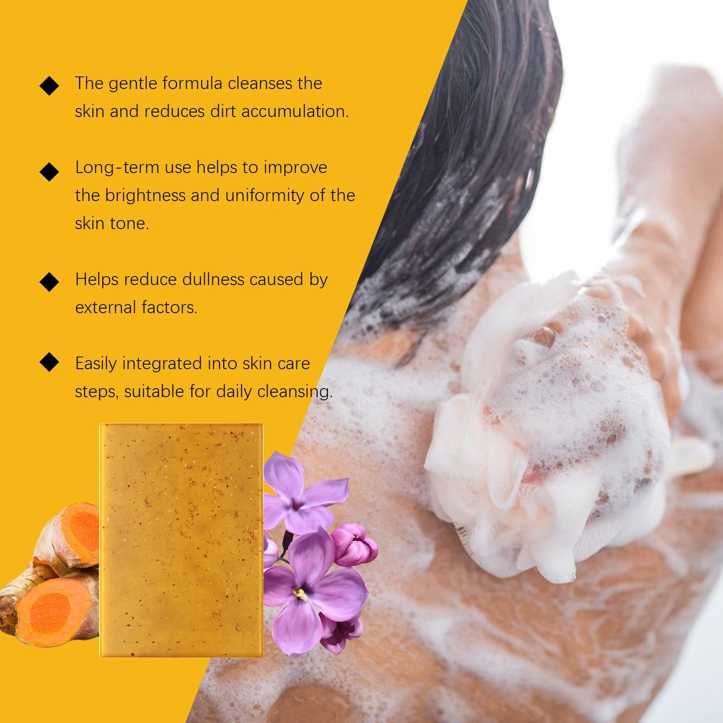 OceAura Turmeric Clove Essential Oil Soap, Moisturizes Facial Body Cleansing And Delicate Skin Flower Soap