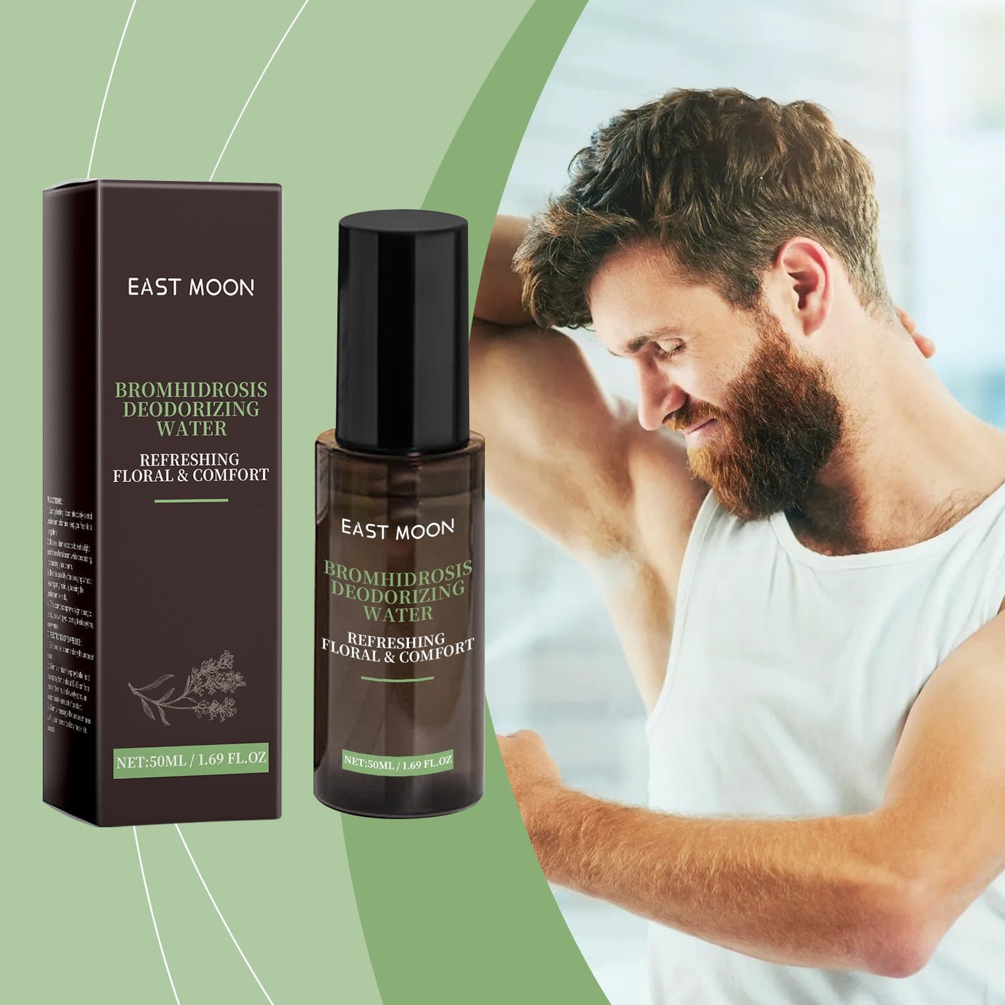 East Moon Men's Freshening Spray Armpit Odor Perspiration Cleaning Natural Fragrance Treatment Spray