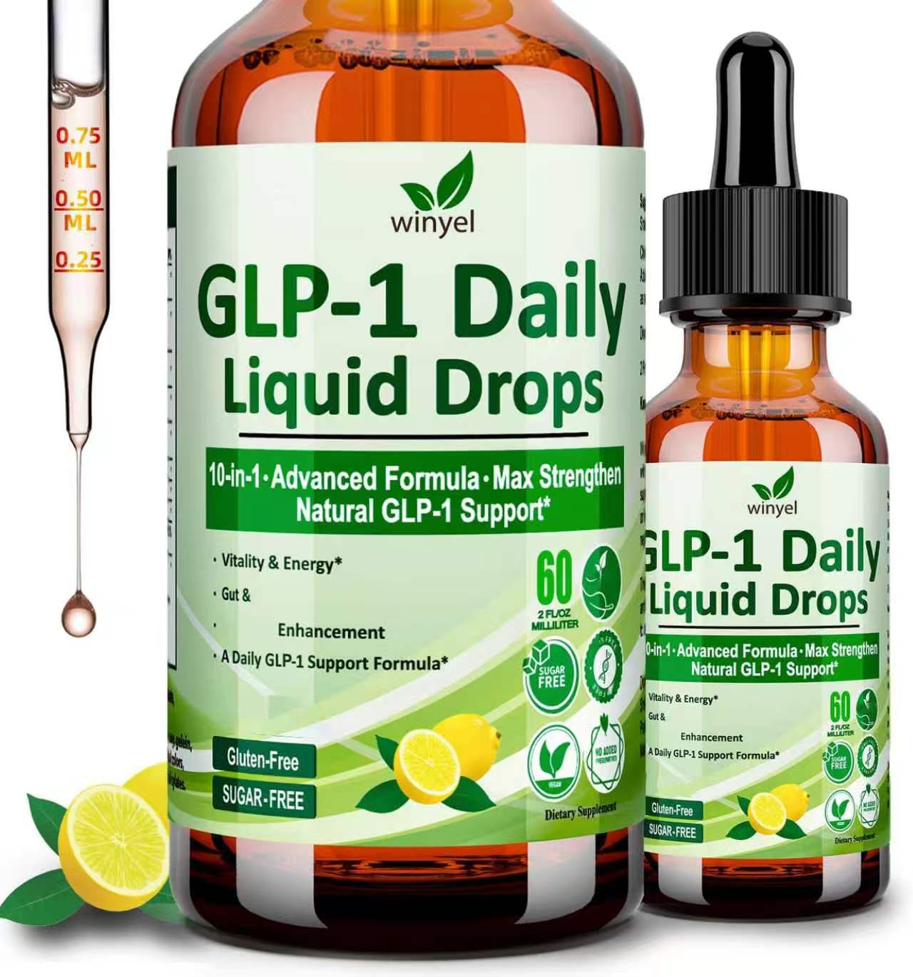 GLP-1 Supplement Liquid Drops W. Berberine Ceylon Cinnamon Green Tea Fiber, 10-in-1 Advanced GLP-1 Oral Drop For Women & Men