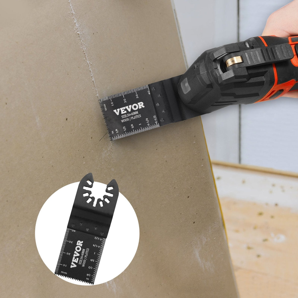 VEVOR 50PCS Oscillating Saw Blades, Universal Quick Release Oscillating Saw Blades, Multitool Tool Blades For Wood Plastic Aluminum,