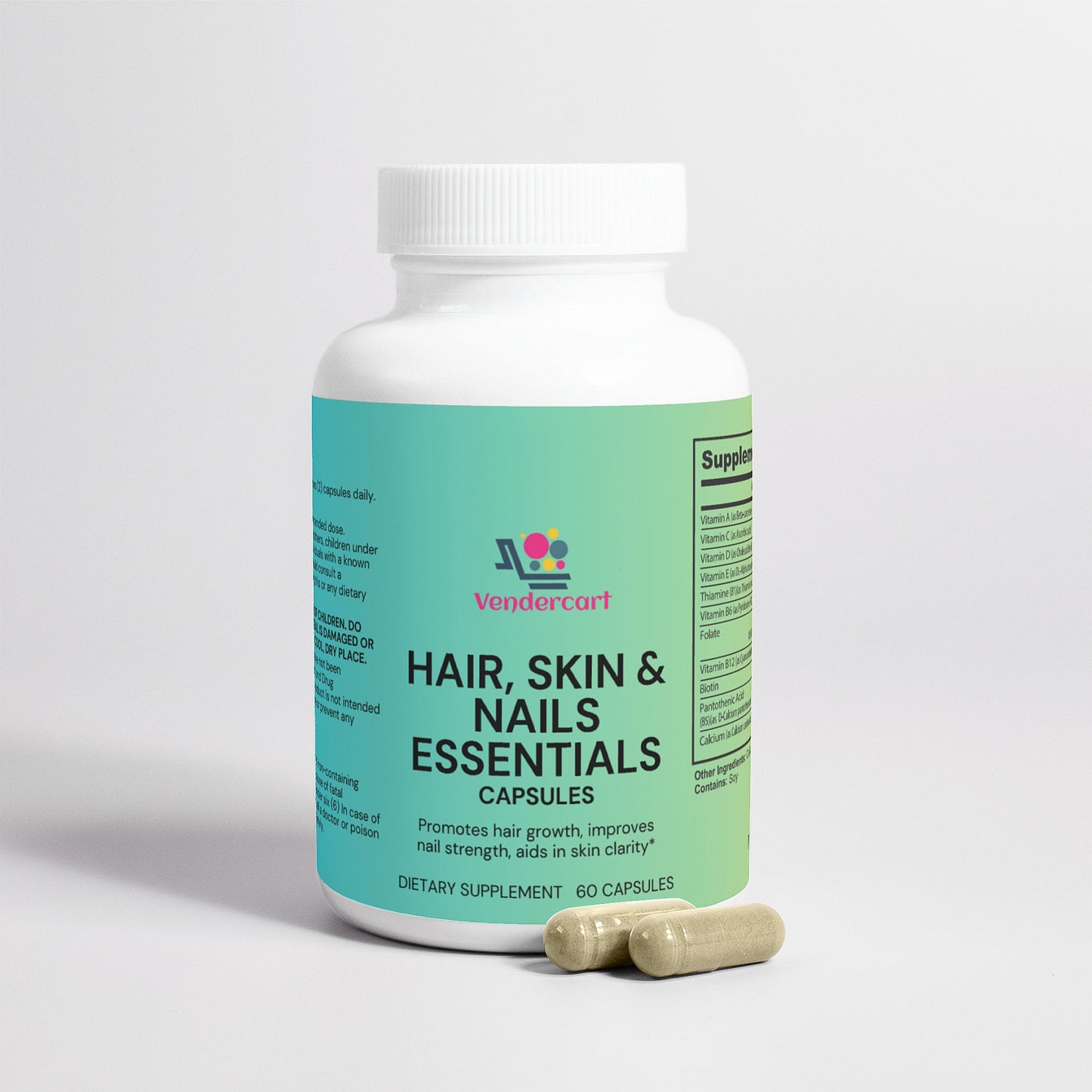 Hair Skin & Nails Beauty Support Biotin Collagen Vitamin Supplement for Strong Hair Growth Healthy Skin & Nails | 60 Capsules