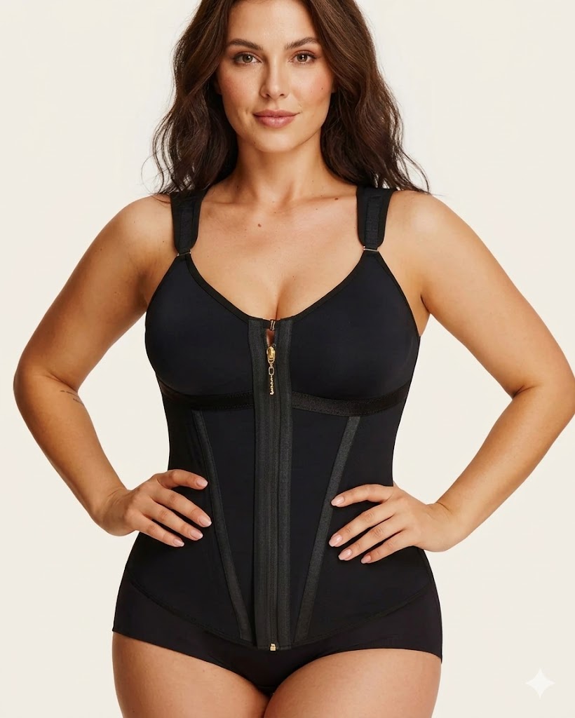 Double-Layer Tummy Control Waist Shaper Girdle With Bra