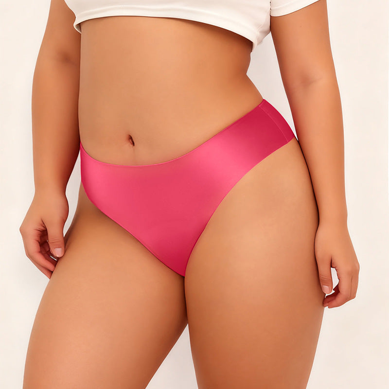 Plus-size Ice-silk Seamless Womens Sports Yoga Panties