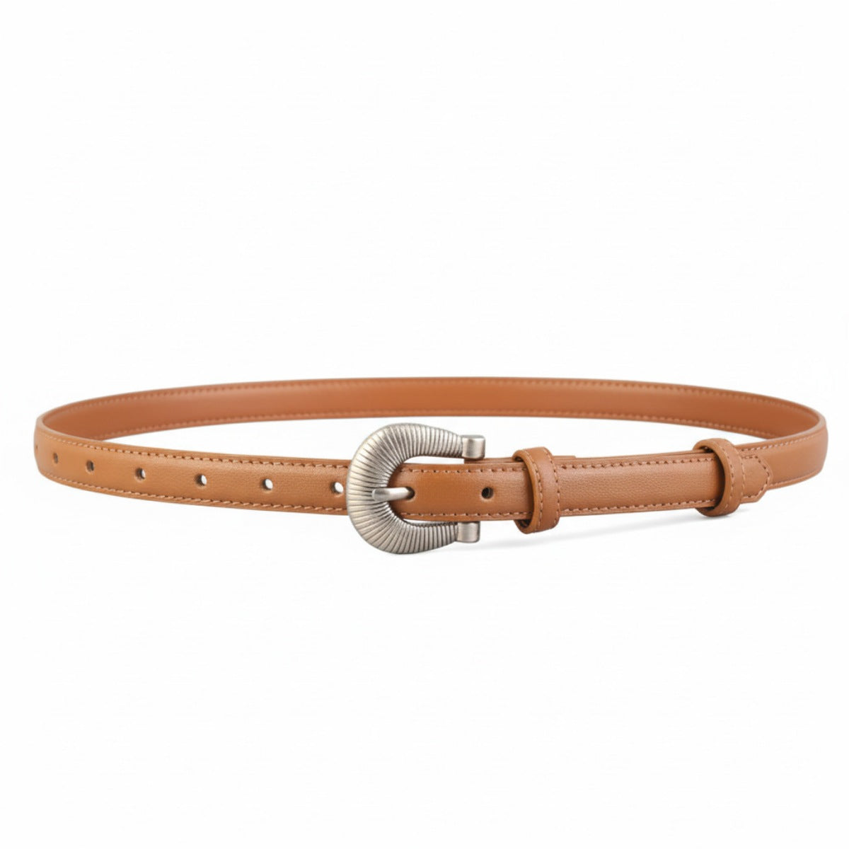 Skinny Belt with Silver Buckle