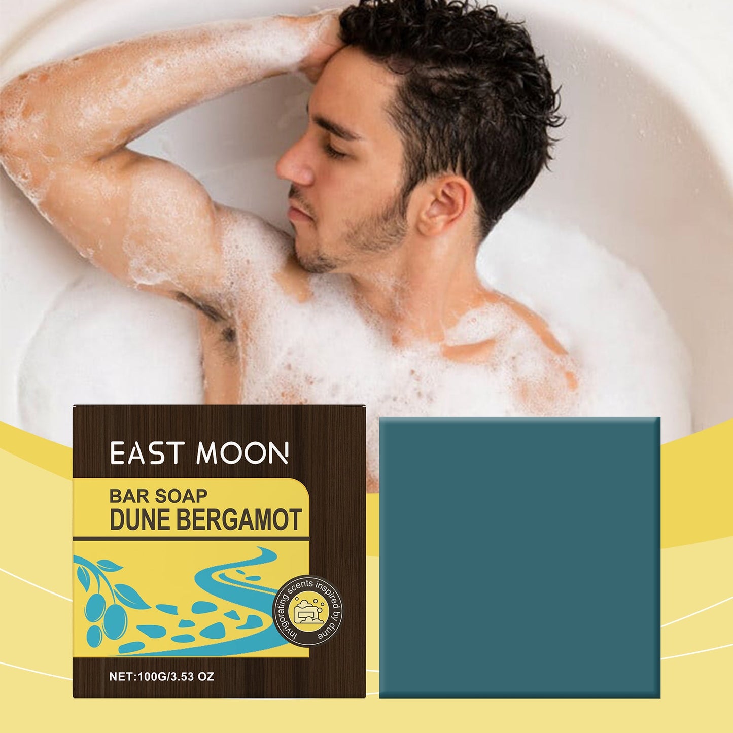 East Moon Dune Bergamot Bath Soap, Fragrance Refreshing Oil Control Hand Soap Cleanser Bath Cleansing Soap