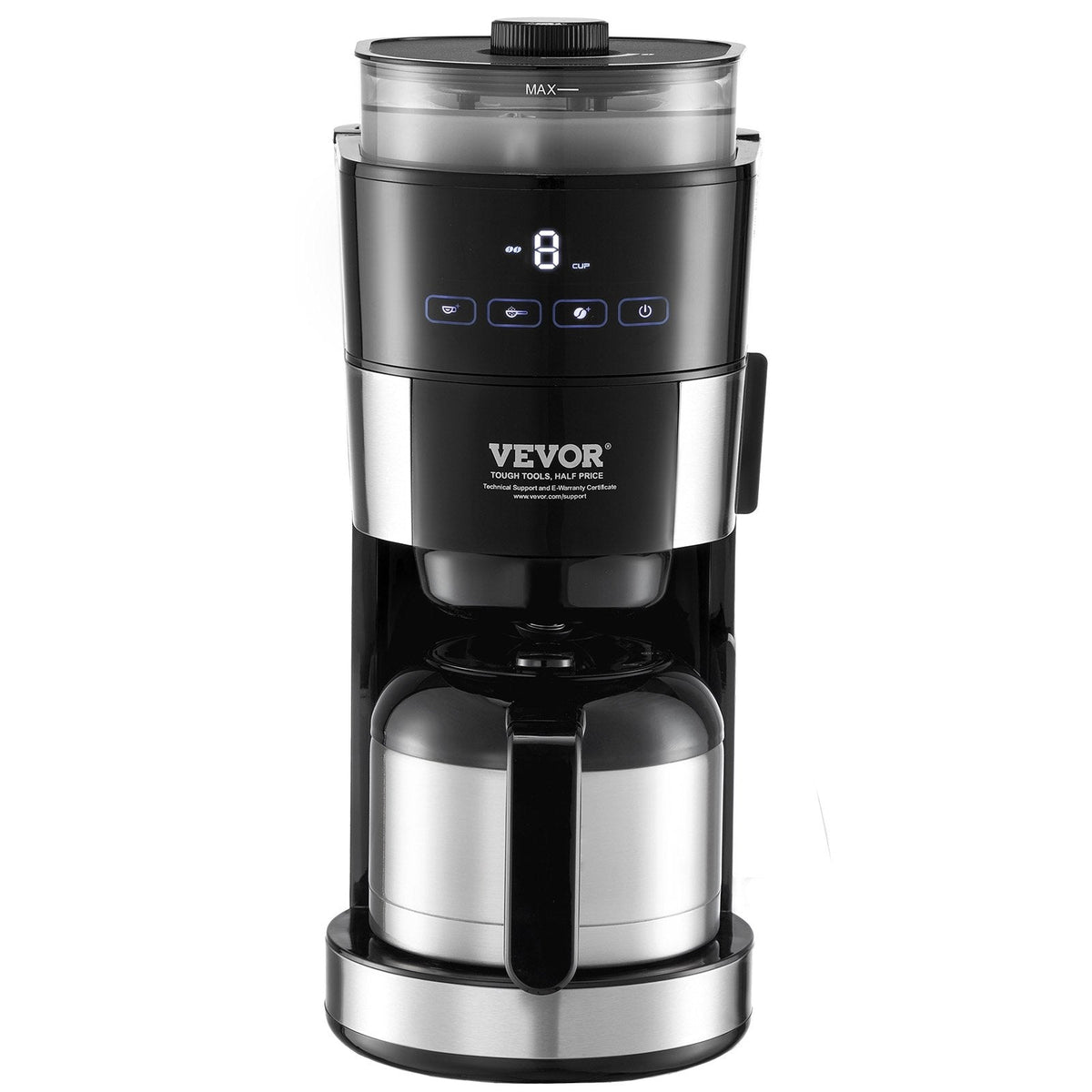 VEVOR 8-Cup Coffee Maker Drip Coffee Machine With 3 Brew Strength Control