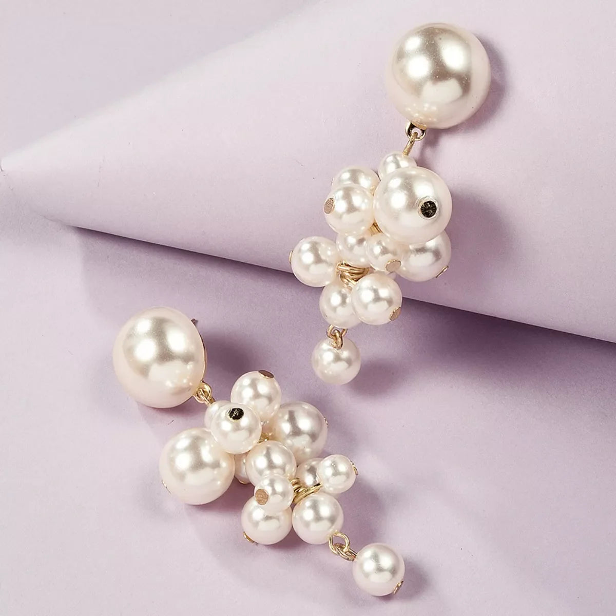 Pearl Cluster Dangle Earrings