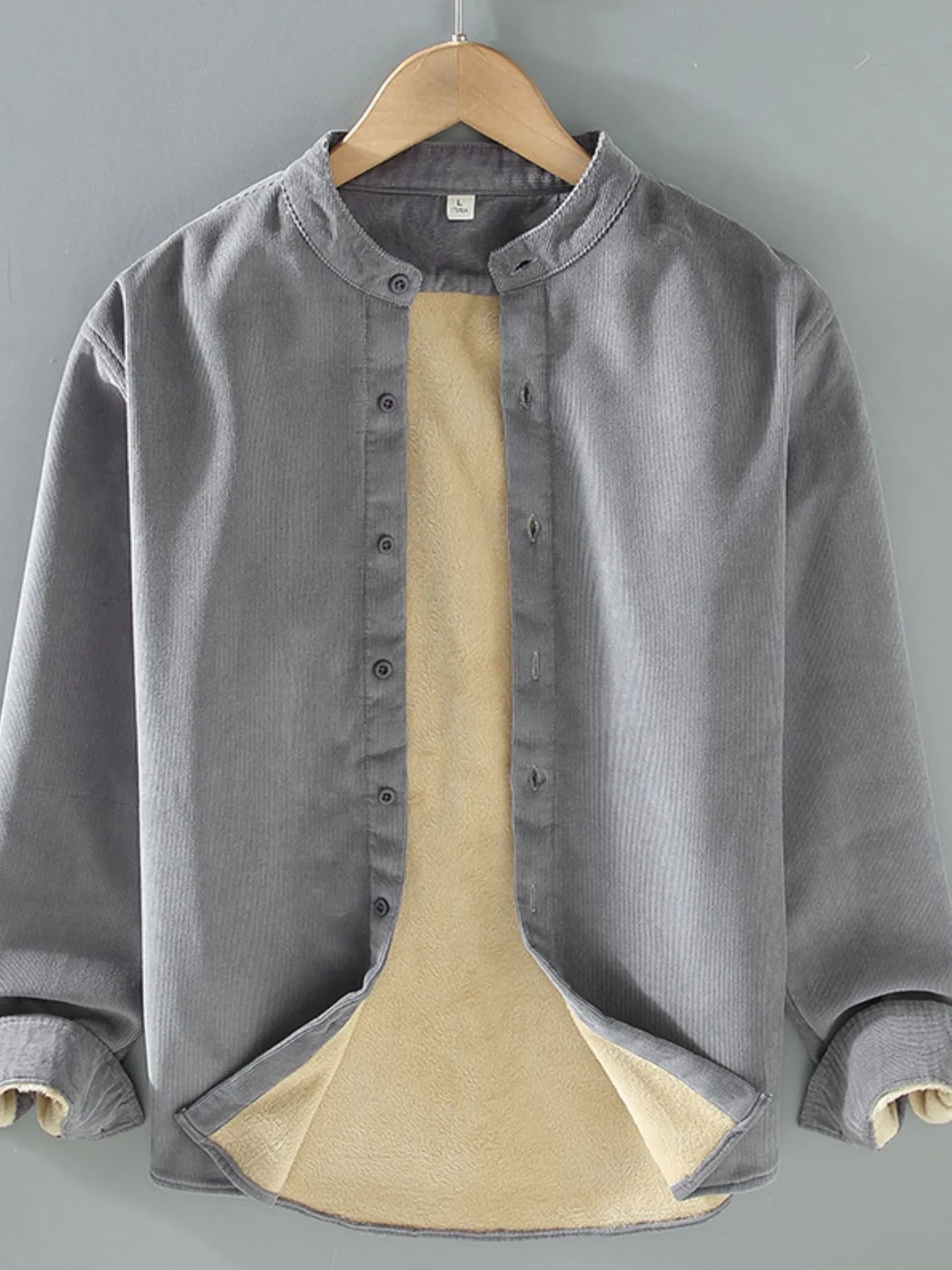 Men's Plus Size Button Up Long Sleeve Jacket