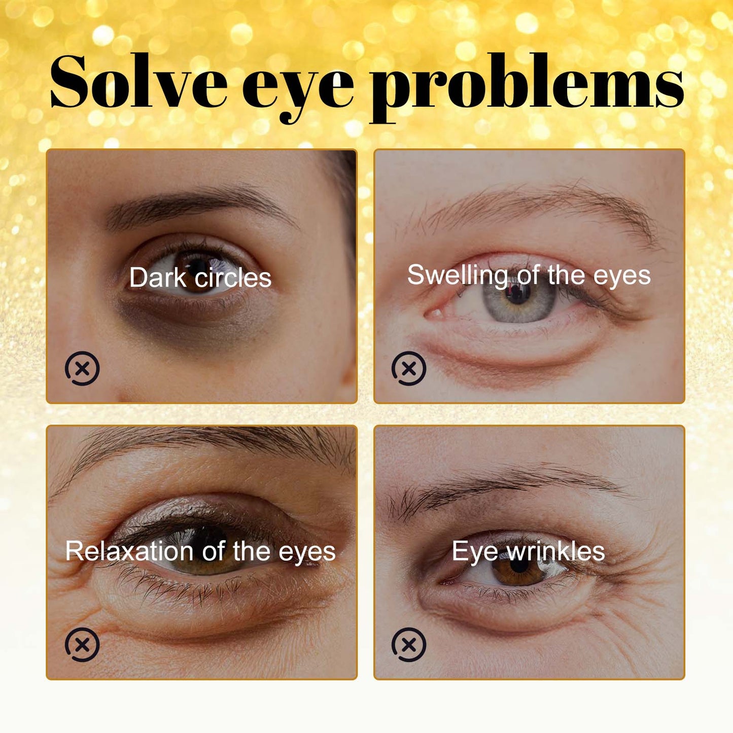 EELHOE 24K Gold Anti-Wrinkle Eye Mask, Moisturizing And Improving Eye Lines Brightening And Moisturizing Eye Skin Eye Care