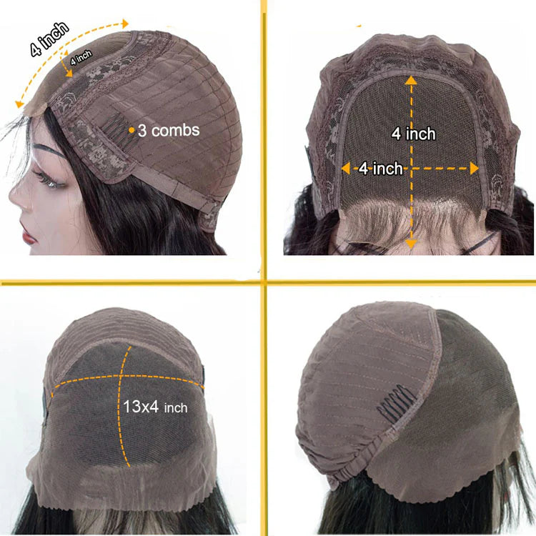 4x4 Lace Human Hair Wig Chocolate Brown Body Wave, Density