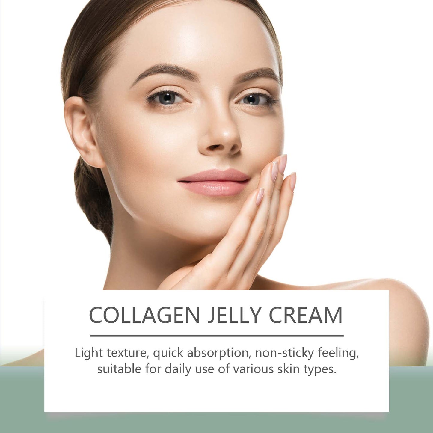 EELHOE Green Tea Collagen Jelly Cream, Gentle Moisturizing Moisturizing Face Soothing Moisturizing Cream For Dry Skin