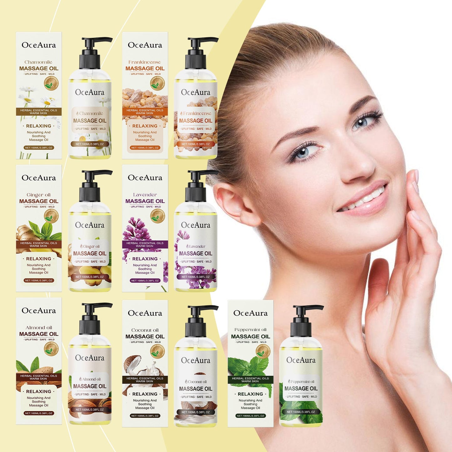 OceAura Almond Body Essential Oil Hydrating And Moisturizing Body Moisturizing Massage Essential Oil