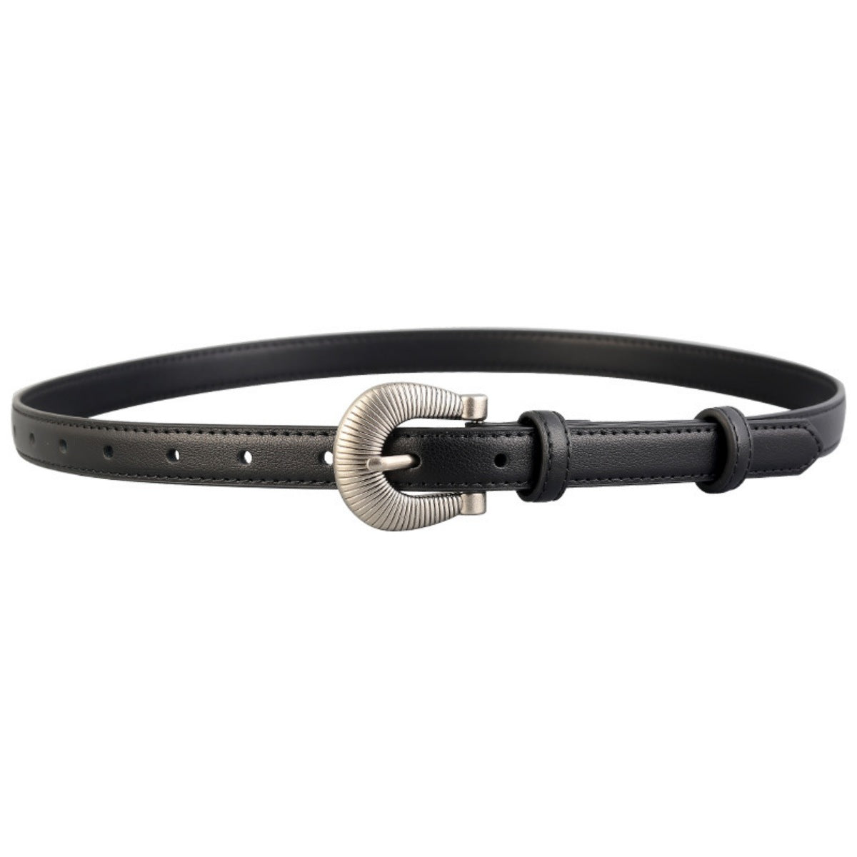 Skinny Belt with Silver Buckle